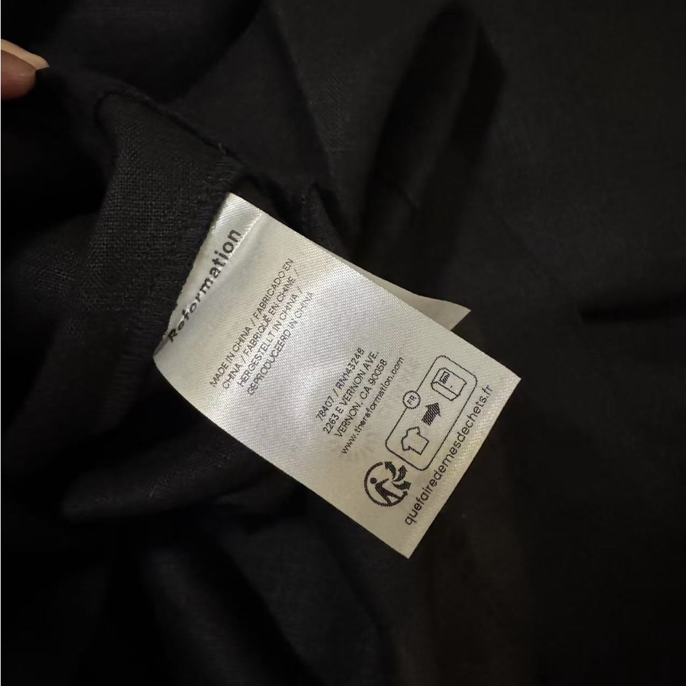 Reformation Balia Linen Dress in Black *NEW* - Picture 7 of 7